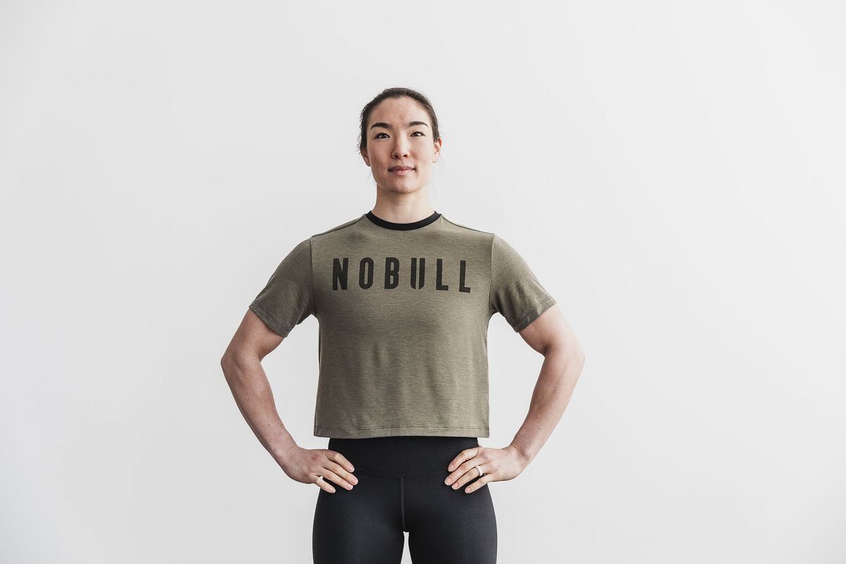 Nobull Boxy Women\'s T Shirts Green | Australia (WU3198)